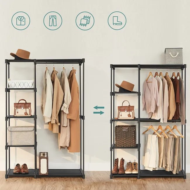 Otvorená polica na oblečenie RYG24BK