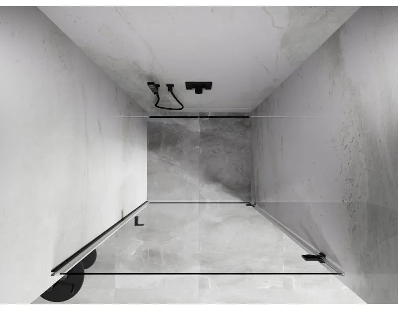 Mexen, Mexen Lunar-B výklopné pravé sprchové dvere 95 cm, priehľadné, pištoľovo sivá kartáčovaná - 832-095-000-66-00-P