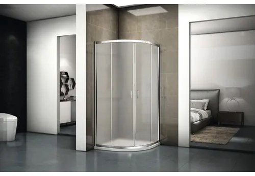 Štvrťkruhový sprchový kút RIHO HAMAR 2.0 R309 90x90x200 cm dvojkrídlové dvere set so sprchovou vaničkou R55 MAT + DA21 GSET133