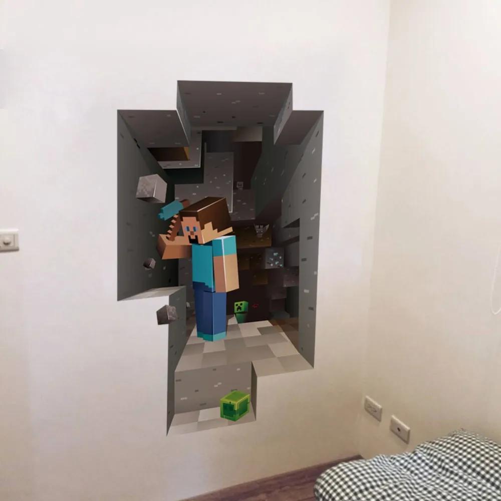 Veselá Stena Samolepka na stenu na stenu Minecraft Veľkosť: 79 x 44 cm