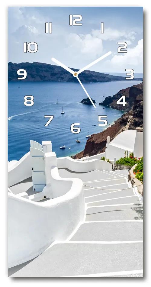 Nástenné hodiny tiché Santorini Grécko pl_zsp_30x60_f_114851264