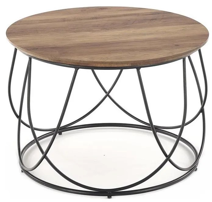 Konferenčný stolík NUBIRA 41x60 cm čierna/hnedá