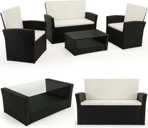 Záhradný ratanový nábytok SAMANTA DEU02 čierna