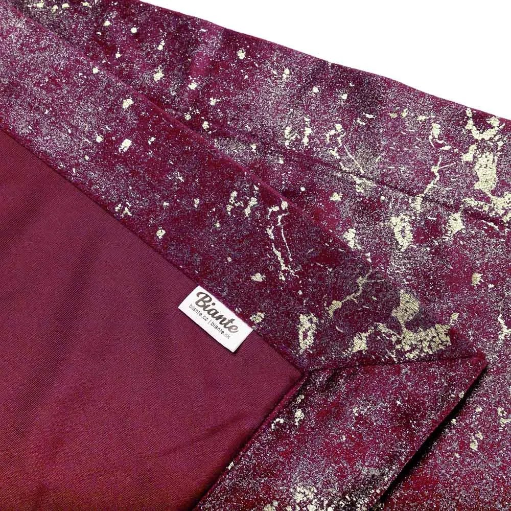 Biante Zamatový prehoz/behúň na posteľ Isabela IBL-006 Gold Design vínový 50x140 cm
