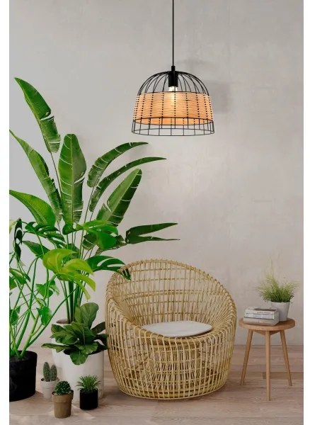 Eglo 55709 - Luster na lanku ANWICK 1xE27/40W/230V ratan