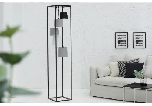 Stojaca lampa 38685 Levels 180cm Čierna, Šedá, Biela  - Komfort-nábytok