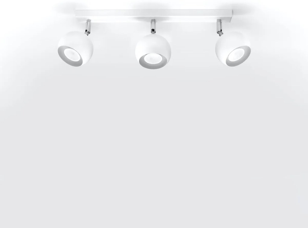 Bodové svietidlo Oculare, 3x biele kovové tienidlo, (možnosť polohovania)