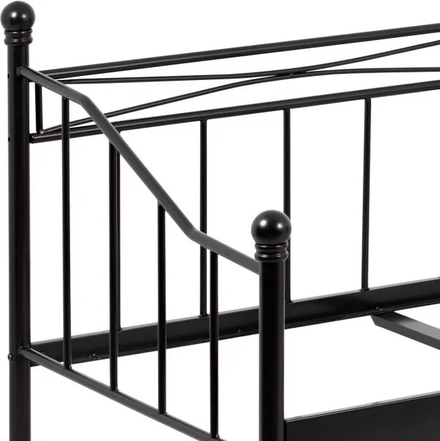 Kovová posteľ 90 cm čierna BED-1905 BK