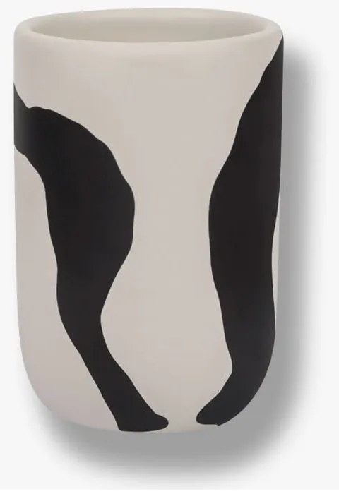 Čierno-biely keramický kelímok na zubné kefky Icon - Mette Ditmer Denmark