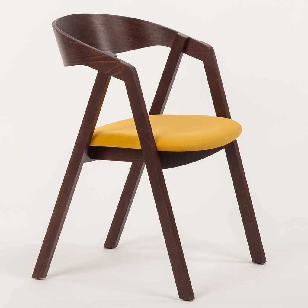 Stima stolička GURU buk s čalúneným sedákom Vyberte odtieň ->: Dub, Vyberte látku ->: LUX Hnedá 12