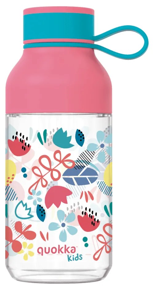 Plastová fľaša Ice Kids s pútkom Flowers 430 ml