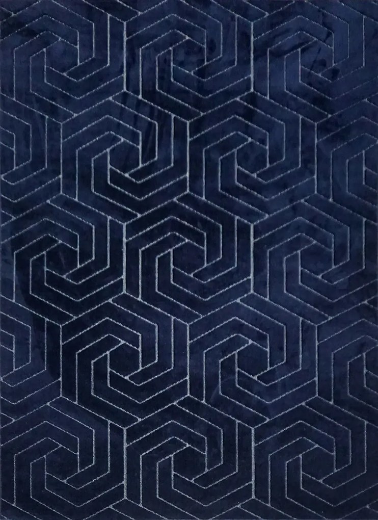 BE Koberec Kolekcia Zen Garden 2401 NAVY – námornícky modrý obdĺžnikový Rozmer: 60x100 cm