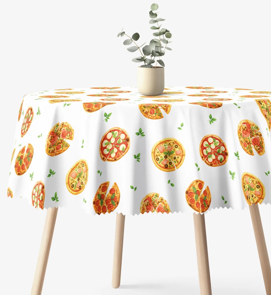 Goldea okrúhly teflónový obrus - lahodná pizza Ø 160 cm