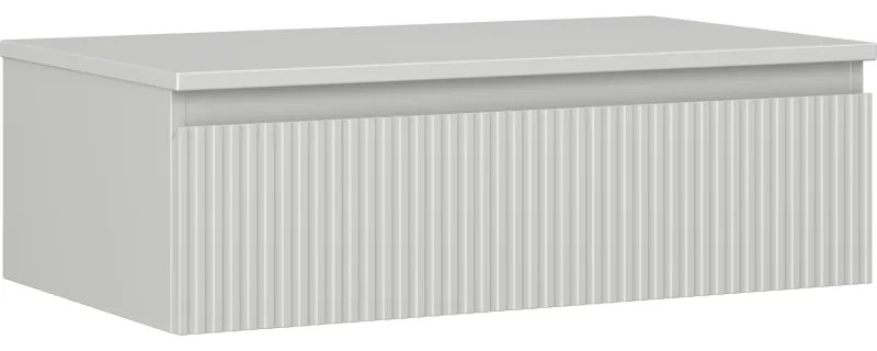 Mexen Rivel, kúpeľňová skrinka 80 cm s pracovnou doskou, 1 zásuvka, drážkovaná, sivá matná, 91A20-08023-1-BFC62