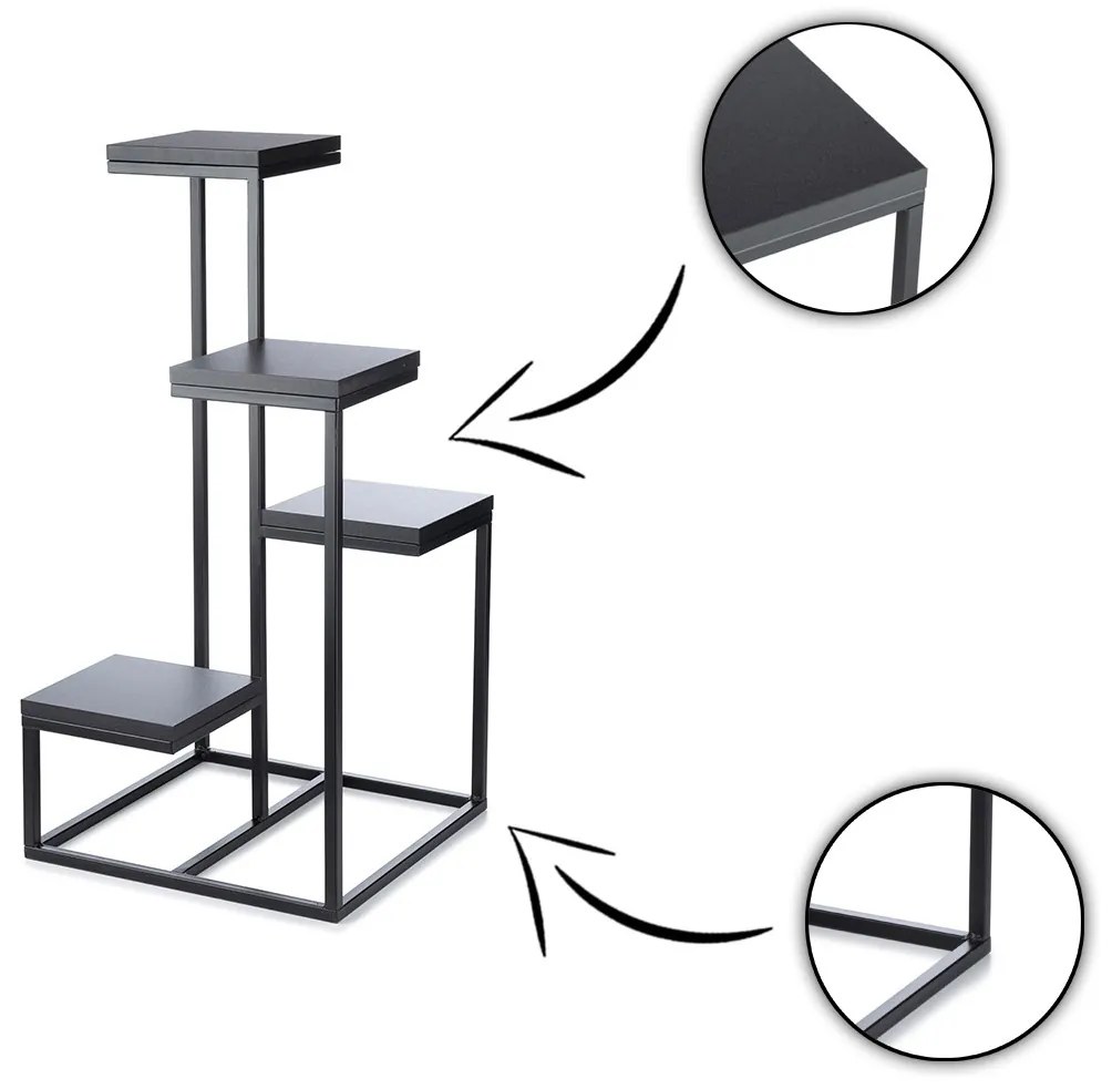 Kvetinový stojan LOFT 79 cm čierny