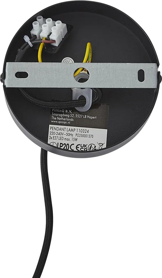 Moderné závesné svietidlo tmavý bronz s sivohnedou farbou 50 cm 3-Lights - Drum Duo