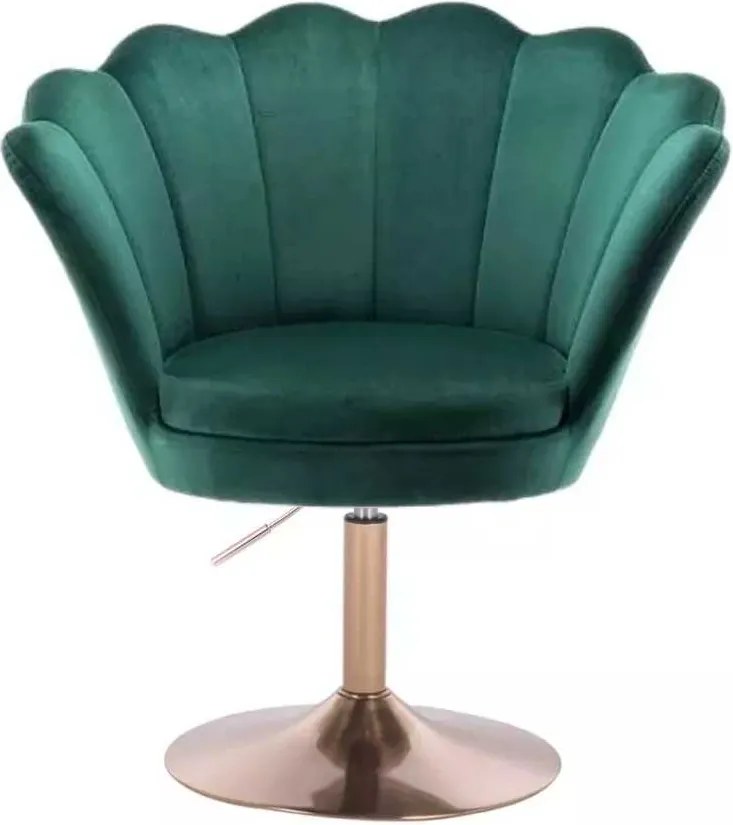 LuxuryForm DESIGN Kreslo FREY VELUR na zlatom tanieri - zelené