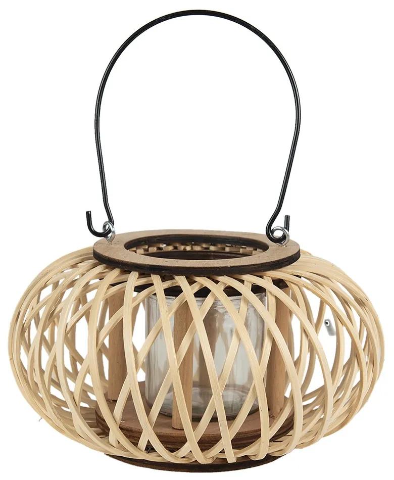 Prírodný drevený lampáš Bamboo - Ø 23*12 cm