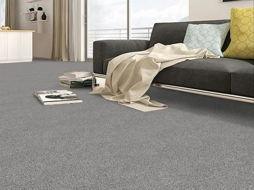 Lano, Koberec metráž Bloom 423, na mieru, šíře 4m,5m, šedá, ab (mriežka), chodba / predsieň