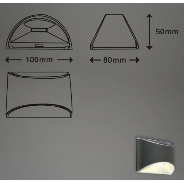 Briloner 3133015 - LED Solárne nástenné svietidlo LED/2W/3,7V IP44 3000K
