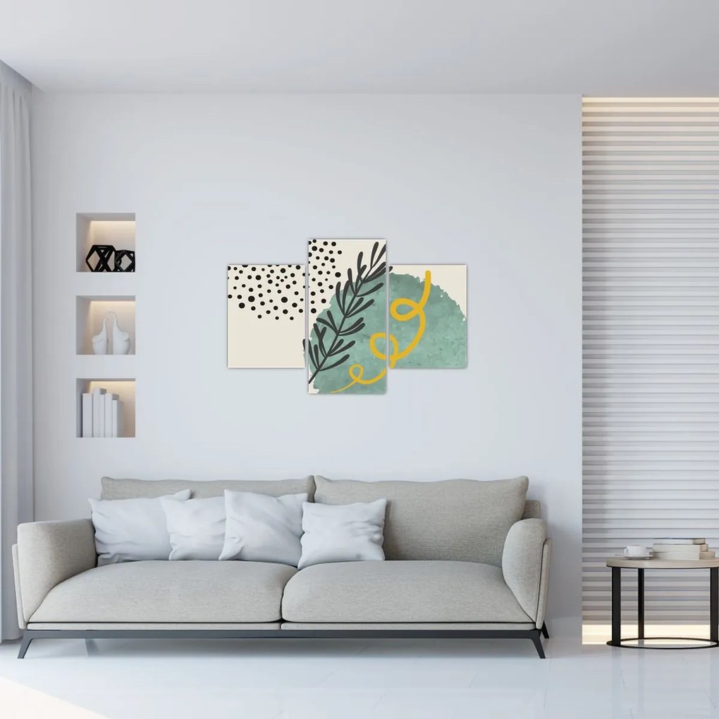 Obraz - Abstraktné listy N⁰1 (90x60 cm)