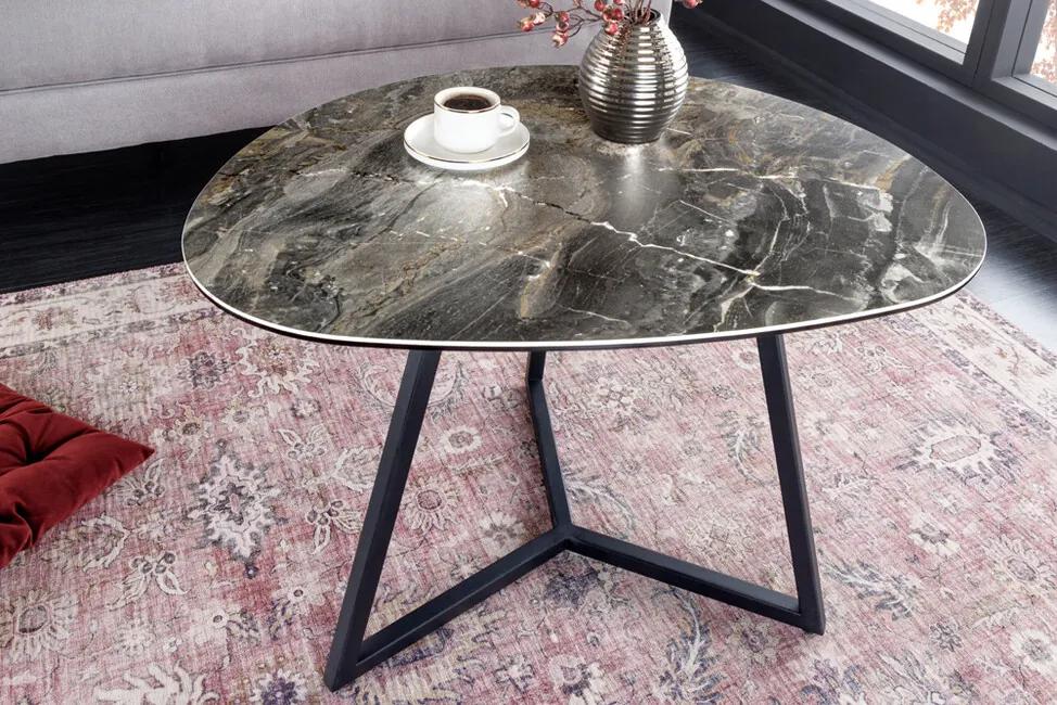 Dizajnový keramický konferenčný stolík Marvelous taupe 70cm
