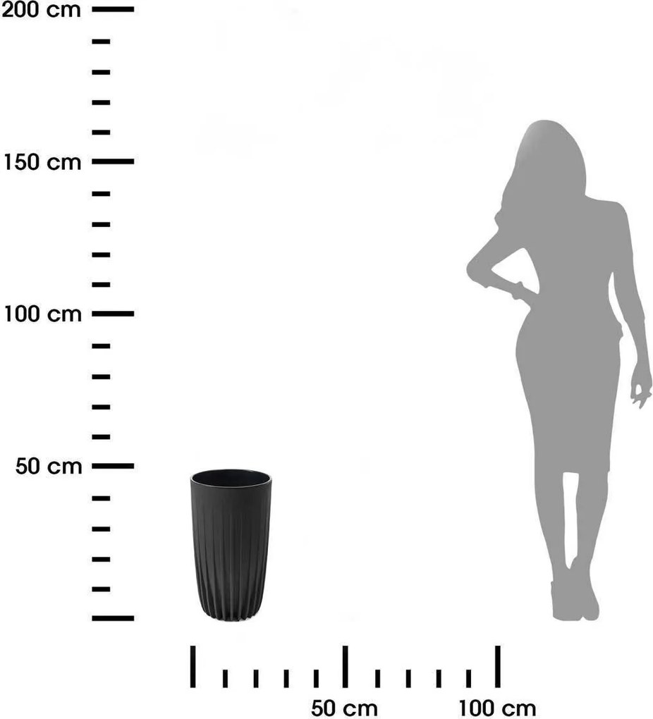 Kvetináč STRIPPED Eco 25x42 cm čierny