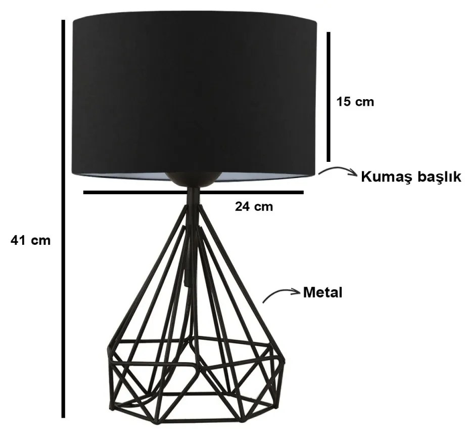 Dve stolné lampy Loure čierne