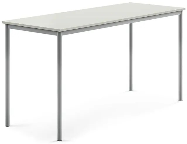 Stôl SONITUS, 1800x700x900 mm, HPL - šedá, strieborná
