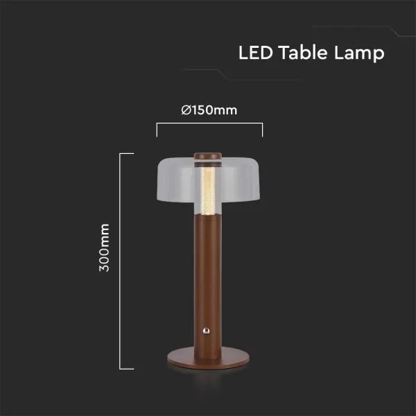 LED Stmievateľná dobíjacia stolná lampa LED/1W/5V 3000K 1800 mAh hnedá