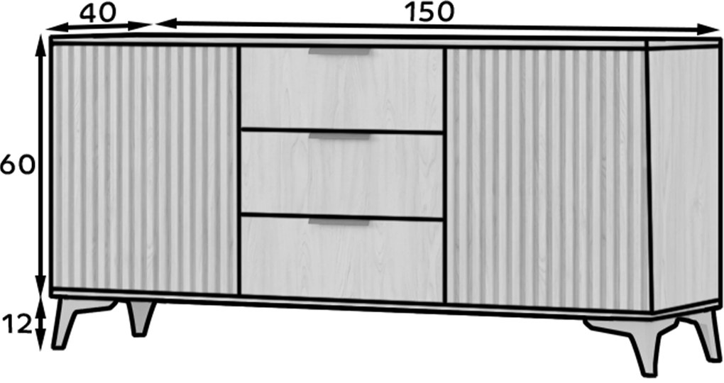Komoda ENTSIAN 150x70cm, dub artisan