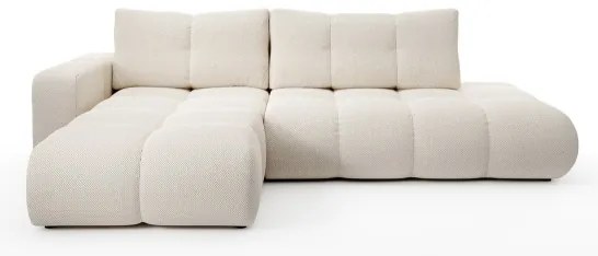 Rozkladacia rohová čalúnená sedacia súprava ALMADA do L, ľavé prevedenie, svetlobéžová