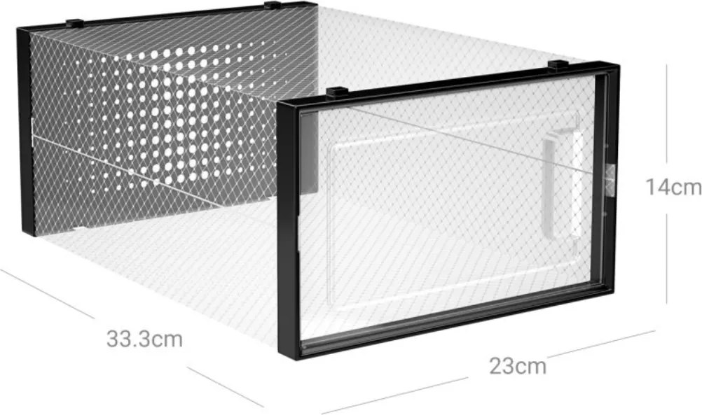 Súprava 18 ks boxov na topánky Petty čierna