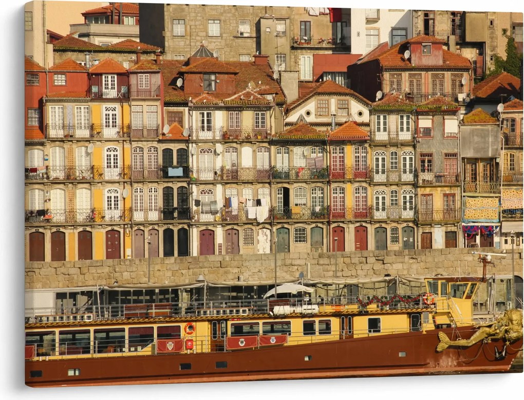 Obraz - Nábrežná štvrť, Portugalsko (70x50 cm)