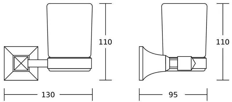 Mexen príslušenstvo, Dalia držiak na kefku, chrómová, 7017338-00