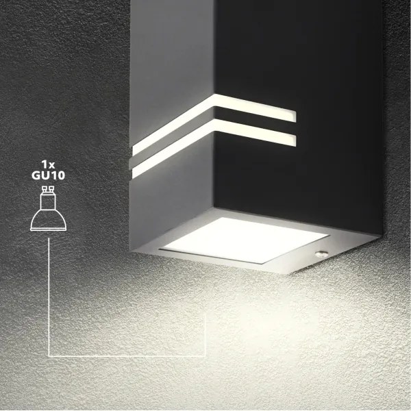 Vonkajšie nástenné svietidlo QUAZAR 1xGU10/11W/230V IP44