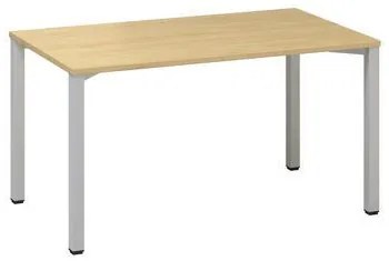 Konferenčný stôl Alfa 420 so sivým podnožím, 140 x 80 x 74,2 cm, rovné vyhotovenie, dezén divoká hruška
