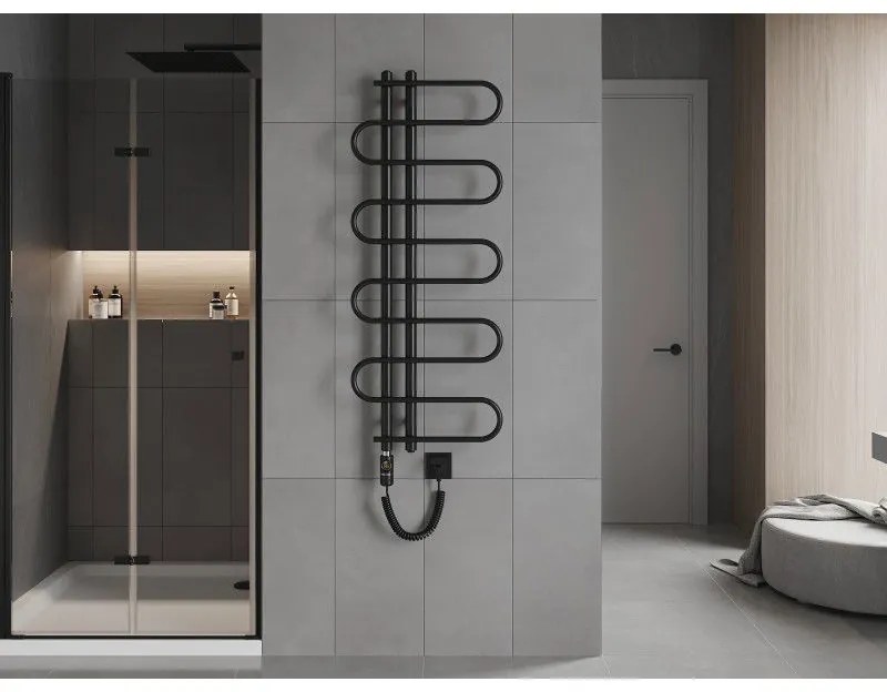 Mexen Kiso, elektrické vykurovacie teleso 1200 x 500 mm, 300 W, čierna, W114-1250-500-2300-70