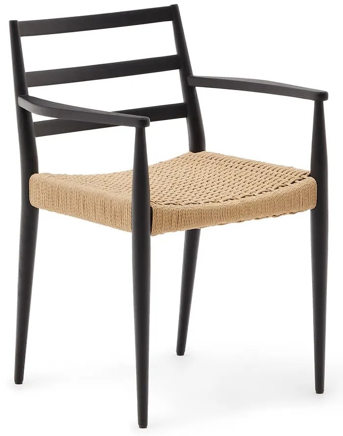 Jedálenská stolička z dubového dreva v čierno-prírodnej farbe v súprave 2 ks Analy – Kave Home