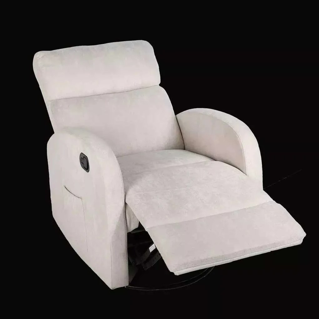 LuxuryForm DESIGN Televízne kreslo BRUNO otočné, hojdacie s polohovaním - béžové