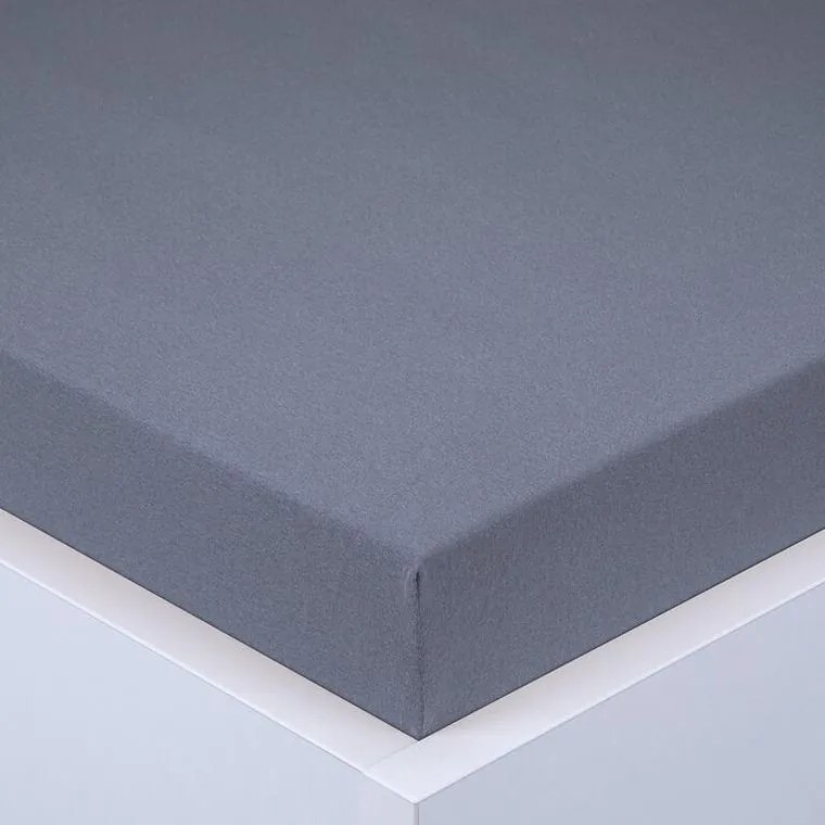 Napínacia plachta na posteľ jersey EXCLUSIVE antracit 160 x 200 cm