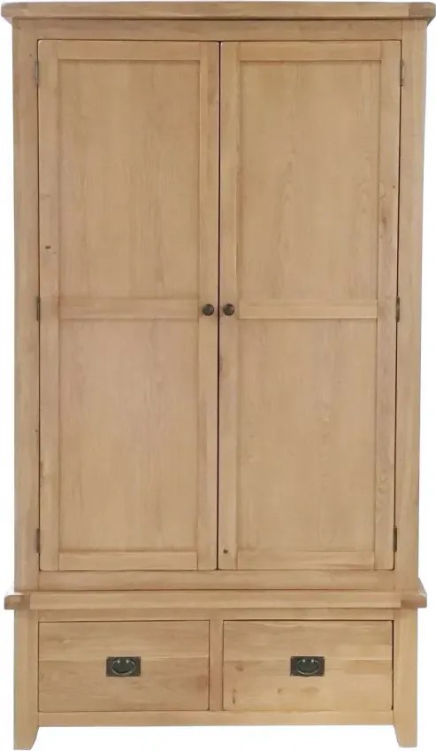 Šatníková dvojdverová skriňa s 2 zásuvkami, 112x57x195 cm