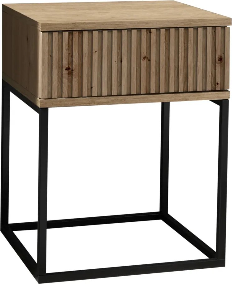 Nočný stolík s 1 zásuvkou Marle, dub artisan
