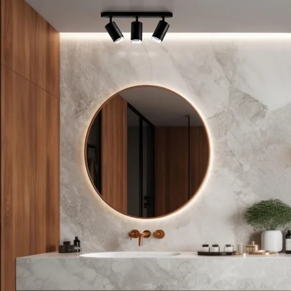 LED RGBW Stmievateľné kúpeľňové bodové svietidlo TURYN 3xGU10/6W/230V IP44 čierne