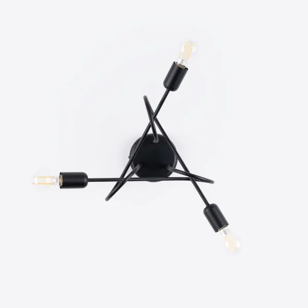 Sollux SL.1434 - Prisadený luster LOOP 3xE27/15W/230V čierna