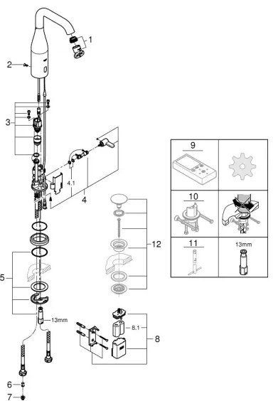 GROHE 36445000 - Infračervená elektronická umývadlová batéria ESSENCE E, lesklý chróm