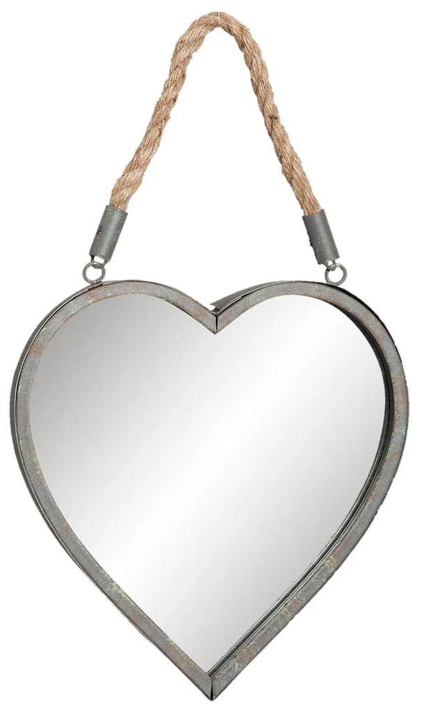 Zrkadlo v tvare srdca zavesené na lane - 27 * 3 * 29 cm