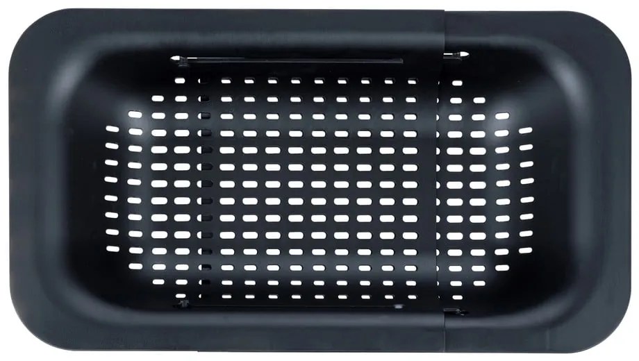 Čierne rozšíriteľné cedidlo Wenko Black Outdoor Kitchen Sivo