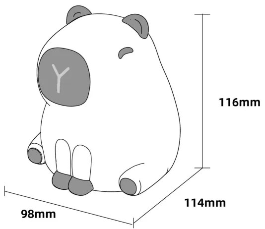 LED RGBW Stmievateľná detská lampa LED/1W/5V USB 1200 mAh kapybara