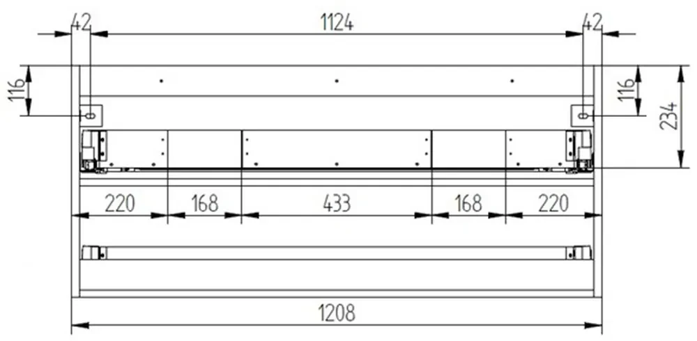 Mereo, Mereo Aira, kúpeľňová skrinka 121 cm, Multidecor, Dub Wotan, MER-CN793SDWOT